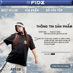Thumbnail Áo thun FIDE Teddy phông unisex form rộng local brand nam nữ cổ tròn oversize - AT128 1