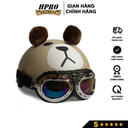 Thumbnail Mũ bảo hiểm nửa đầu họa tiết gấu có tai cá tính Sundy Helmet Freeside ( 54-58cm) kèm kính Phi Công UV 2