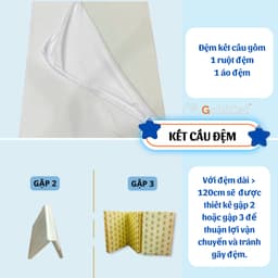 Thumbnail Đệm Cũi Vải Cho Bé GOLDCAT Size 60x120CM, Chất Liệu Bông Ép Tiêu Chuẩn 5cm Đàn Hồi Tốt Thấm Hút Mồ Hôi 1