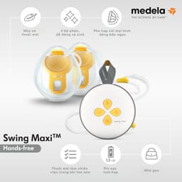 Thumbnail Máy hút sữa Medela Swing Maxi Hands Free | Có pin sạc tích hợp, chân sạc USB-C, hệ thống khép kín 3