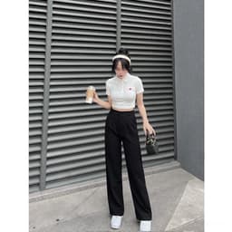 Thumbnail Quần công sở nữ ống suông cạp cao 2 túi chéo EMIX chất tuyết mưa mềm mịn Q3100/P0K30 2