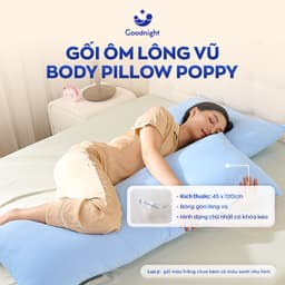 Thumbnail Ruột Gối Ôm Goodnight Poppy 45x120cm, Gối Bông Gòn Đa Năng, Giữ Tư Thế Ngủ Đúng, Tạo Cảm Giác Thoải Mái Khi Ngủ 1