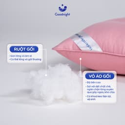 Thumbnail Gối Ngủ Vua Nệm Goodnight Mochi 45x65cm, Gối Nằm Chất Liệu Gòn Lông Vũ, Ruột Gối Cao Cấp Thư Giãn Cổ Vai Gáy 2