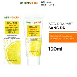 Thumbnail Sữa rửa mặt sạch sâu lỗ chân lông sáng da Miinskin Ceramide Lemon Cleansing Foam 100ml 1