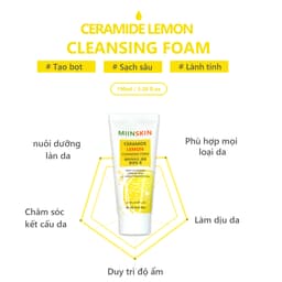 Thumbnail Sữa rửa mặt sạch sâu lỗ chân lông sáng da Miinskin Ceramide Lemon Cleansing Foam 100ml 2
