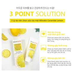 Thumbnail Sữa rửa mặt sạch sâu lỗ chân lông sáng da Miinskin Ceramide Lemon Cleansing Foam 100ml 4