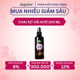 Thumbnail Chai Xịt Xả Vải Khô HygienC Plus 100ml/Chai Lưu Giữ Hương Thơm Bền Lâu Trên Quần Áo 1