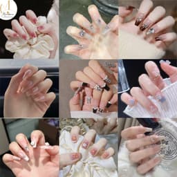 Thumbnail Móng tay giả Minoderm Nail box kèm keo gắn, dáng ngắn, dài, thiết kế trơn, đính đá sang trọng 1