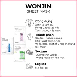 Thumbnail Mặt nạ giấy Wonjin cấp ẩm phục hồi hồi giúp tăng sinh collagen dưỡng sáng trẻ hóa da 1