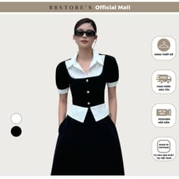 Thumbnail BBSTORE’S Áo Kiểu Tay Ngắn Phối Sơ Mi Thanh Lịch - A3773A 1
