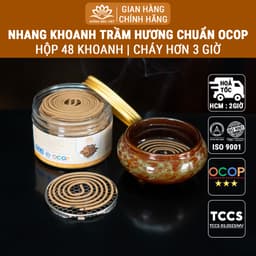 Thumbnail Nhang khoanh trầm hương cao cấp hộp 48 khoanh đơn chất lượng OCOP, ISO 9001 - Xưởng Mộc Việt 1