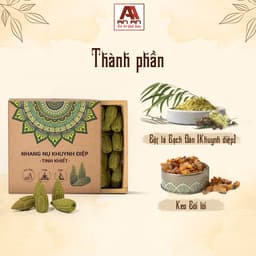 Thumbnail Nhang nụ Khuynh Diệp An An, nụ diệp khói ngược, xông nhà 100% tự nhiên hộp 39 nụ - thơm thanh mát, lá bạch đàn 4