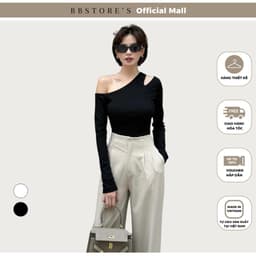 Thumbnail BBSTORE’S Áo Thun Tay Dài Khoét Vai Cá Tính - A2267 1