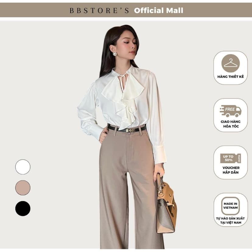 Ảnh BBSTORE’S Áo Sơ Mi Công Sở Phối Bèo Sang Trọng - CSA1454 1