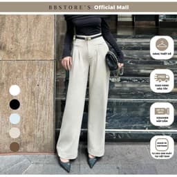Thumbnail BBSTORE’S Quần Suông Công Sở Form Dài Ống Rộng Chất Liệu Kaki - Q3341 1