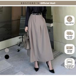 Thumbnail BBSTORE'S Chân Váy Công Sở Xếp Ly Lưng Cao Có Đỉa - V1924 1