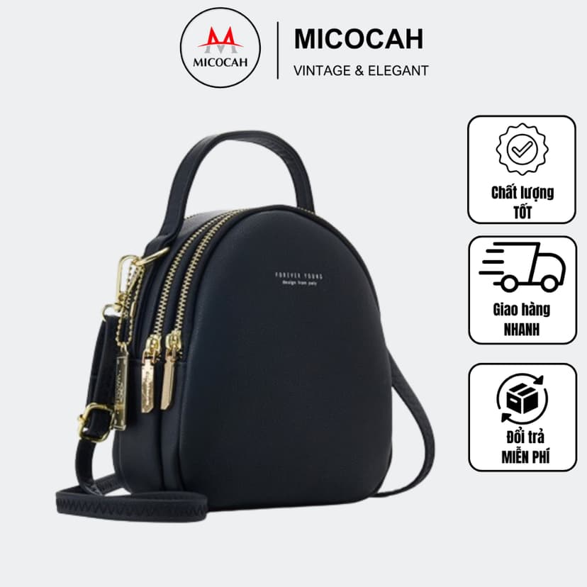 Ảnh Balo Nữ Mini FOREVER YOUNG Đi Học Đeo Vai Đeo Chéo Da Mềm Nhiều Ngăn Đẹp PL04 1