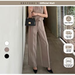 Thumbnail BBSTORE’S Quần Suông Công Sở Viền Nổi Xếp Ly Ống Sang Trọng - Q2239 1