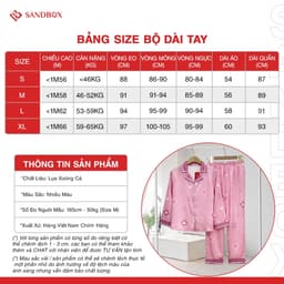 Thumbnail Đồ Bộ Nữ Pijama Dài Tay SANDBOX Lụa Xước Cao Cấp Họa Tiết Nhẹ Nhàng, Sang Trọng (BPD24006) 2