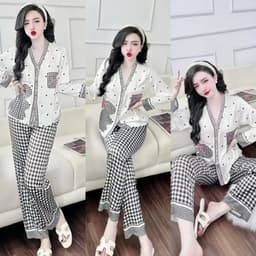 Thumbnail Bộ Ngủ Pijama Dài Tay Hisexy Set Pijama Dài tay Lụa Latin Cao Cấp Mềm Mịn P11 4