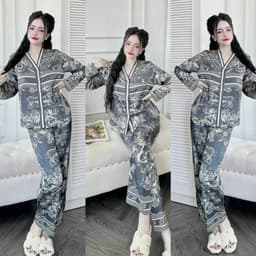 Thumbnail Bộ Ngủ Pijama Dài Tay Hisexy Set Pijama Dài tay Lụa Latin Cao Cấp Mềm Mịn P11 2