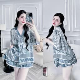 Thumbnail Set Ngủ Pijama Bộ Ngủ  Form Cánh Dơi Lụa Latin Có Túi Áo Cao Cấp P15 2
