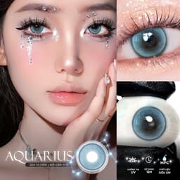 Thumbnail Lens xanh có độ cận 0-8 Aquarius N'Rosa cho mắt thở cao cấp Angel Eyes phân phối, kính giãn tròng xanh có viền 14.5mm 2