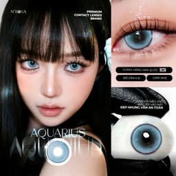 Thumbnail Lens xanh có độ cận 0-8 Aquarius N'Rosa cho mắt thở cao cấp Angel Eyes phân phối, kính giãn tròng xanh có viền 14.5mm 1