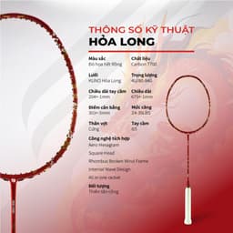 Thumbnail Vợt cầu lông KUNO Hỏa Long Thiên Công, Hàng Chính Hãng,4U, Thân Cứng, CarbonT700 Cao Cấp 2