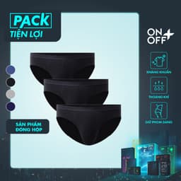 Thumbnail Pack tiện lợi 3 quần lót nam brief ONOFF cotton Mỹ thấm hút mồ hôi - 18UQ24A316 2