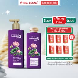 Thumbnail Dầu gội Thái Dương 3 GOLD Hoa Sen 500ml / Dầu xả 333ml tặng Tube Thái Dương 7 Plus Gold 50g 1