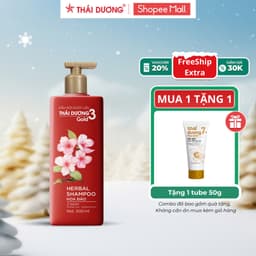 Thumbnail Dầu gội Thái Dương 3 Gold Hoa Đào 500ml / Dầu xả 333ml tặng sữa tắm Thái Dương 7 Plus Gold 50g 2