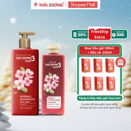 Thumbnail Dầu gội Thái Dương 3 Gold Hoa Đào 500ml / Dầu xả 333ml tặng sữa tắm Thái Dương 7 Plus Gold 50g 3