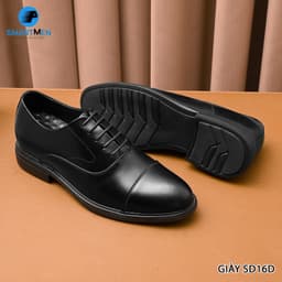 Thumbnail Giày công sở oxford siêu nhẹ, tăng chiều cao SmartMen SD-16 Đen 4