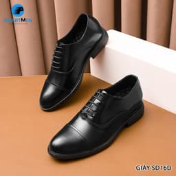 Thumbnail Giày công sở oxford siêu nhẹ, tăng chiều cao SmartMen SD-16 Đen 2