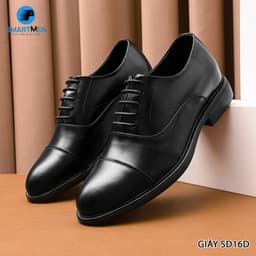 Thumbnail Giày công sở oxford siêu nhẹ, tăng chiều cao SmartMen SD-16 Đen 3