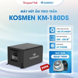Thumbnail Máy Hút Ẩm Âm Trần Kosmen KM-180DS Công Suất 180 lít/ngày - Hàng Chính Hãng BH 24 tháng 1