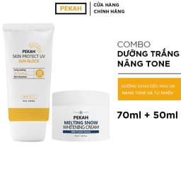Thumbnail COMBO Kem Nâng Tone PEKAH Melting Snow Whitening Cream 50ml & Kem Chống Nắng PEKAH Skin Protect UV Sunblock 70ml 1