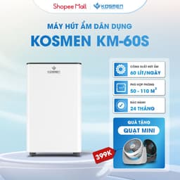 Thumbnail Máy Hút Ẩm Kosmen KM-60S Công Suất 60 lít/ngày, Công Nghệ Ion Âm - Hàng Chính Hãng 1