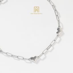 Thumbnail Lắc tay bạc 925 Bảo Tín Mạnh Hải thiết kế mắt xích vuông mix trái tim cá tính BCLTB92KD0-305011 2