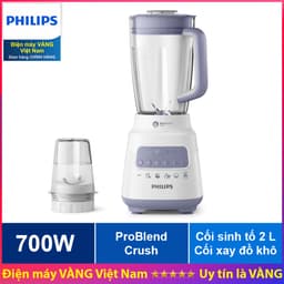 Thumbnail Máy xay sinh tố Philips HR2221 HR2221/00 công suất 700W, bộ 2 cối, dung tích cối lớn 2L - Hàng phân phối chính hãng 1
