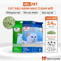 Thumbnail Cát Đậu Nành Max Clean Cát Tofu Vệ Sinh Cao Cấp Cho Mèo Siêu Vón Cục Không Bụi HeLiPet 1