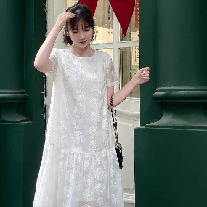Ảnh De Leah - Đầm Suông Tơ Thêu - Thời Trang Thiết Kế 1