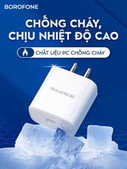 Thumbnail Sạc nhanh PD 20W Borofone BAS13 BA81 dây dài 1 mét hỗ trợ dòng sạc nhanh 9V 2.2A 3