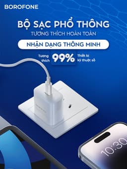 Thumbnail Sạc nhanh PD 20W Borofone BAS13 BA81 dây dài 1 mét hỗ trợ dòng sạc nhanh 9V 2.2A 4