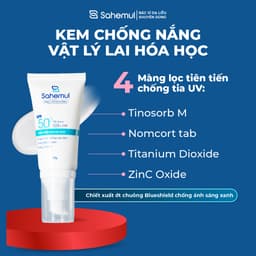 Thumbnail Kem Chống Nắng Chống Ánh Sáng Xanh, Nâng Tone, Kiềm Dầu, Kháng Nước Cho Mọi Loại Da Sahemul 50gr [TẶNG NTT 150ML] 2