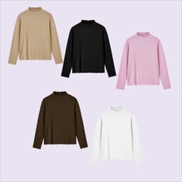 Thumbnail Áo thun nữ dài tay Corie Choobe cổ leo cuốn bèo vải cotton co giãn tốt basic năng động A119 1