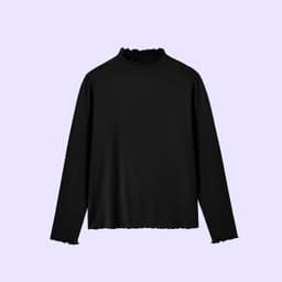 Thumbnail Áo thun nữ dài tay Corie Choobe cổ leo cuốn bèo vải cotton co giãn tốt basic năng động A119 3