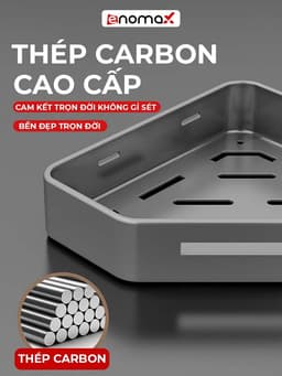 Thumbnail Kệ góc nhà tắm Enomax dán tường, để đồ đa năng tiện lợi, chất liệu Thép Carbon cao cấp, chống gỉ sét 3