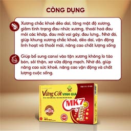 Thumbnail Viên Uống Bổ Sung Canxi Vững Cốt Vinh Gia Giúp Xương Chắc Khỏe Dẻo Dai, Giảm Loãng Xương (Hộp 20V) 3